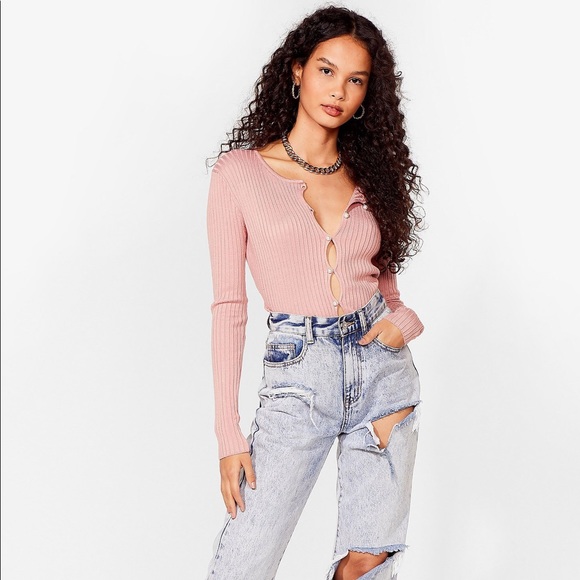 Pearl Ribbed Knit Cardigan - Picture 3 of 6